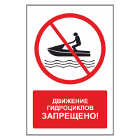 Знак безопасности "Движение гидроциклов запрещено"